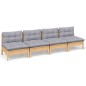 vidaXL 4-Sitzer-Gartensofa mit Grauen Kissen Massivholz Kiefer vidaXL 4-Sitzer-Gartensofa mit Grauen Kissen Massivholz Kiefer