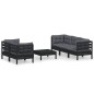 vidaXL 6-tlg. Garten-Lounge-Set mit Anthrazit Kissen Kiefernholz vidaXL 6-tlg. Garten-Lounge-Set mit Anthrazit Kissen Kiefernholz