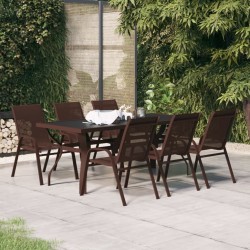 vidaXL 7-tlg. Garten-Essgruppe Braun und Schwarz