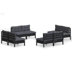 vidaXL 8-tlg. Garten-Lounge-Set mit Anthrazit Kissen Kiefernholz