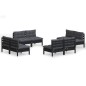 vidaXL 8-tlg. Garten-Lounge-Set mit Anthrazit Kissen Kiefernholz vidaXL 8-tlg. Garten-Lounge-Set mit Anthrazit Kissen Kiefernholz