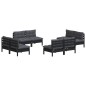 vidaXL 8-tlg. Garten-Lounge-Set mit Anthrazit Kissen Kiefernholz vidaXL 8-tlg. Garten-Lounge-Set mit Anthrazit Kissen Kiefernholz
