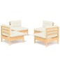 vidaXL 4-tlg. Garten-Lounge-Set mit Creme Kissen Kiefernholz vidaXL 4-tlg. Garten-Lounge-Set mit Creme Kissen Kiefernholz