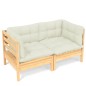 vidaXL 2-Sitzer-Gartensofa mit Creme Kissen Massivholz Kiefer vidaXL 2-Sitzer-Gartensofa mit Creme Kissen Massivholz Kiefer