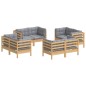 vidaXL 8-tlg. Garten-Lounge-Set mit Grauen Kissen Kiefernholz vidaXL 8-tlg. Garten-Lounge-Set mit Grauen Kissen Kiefernholz