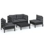 vidaXL 5-tlg. Garten-Lounge-Set mit Kissen Kiefer Massivholz vidaXL 5-tlg. Garten-Lounge-Set mit Kissen Kiefer Massivholz