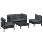 vidaXL 5-tlg. Garten-Lounge-Set mit Kissen Kiefer Massivholz vidaXL 5-tlg. Garten-Lounge-Set mit Kissen Kiefer Massivholz