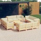 vidaXL 13-tlg. Garten-Lounge-Set mit Creme Kissen Kiefernholz vidaXL 13-tlg. Garten-Lounge-Set mit Creme Kissen Kiefernholz