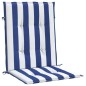Niedriglehner-Auflagen 4 Stk. Blau & Weiß Gestreift Stoff Niedriglehner-Auflagen 4 Stk. Blau & Weiß Gestreift Stoff