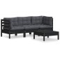 vidaXL 4-tlg. Garten-Lounge-Set mit Anthrazit Kissen Kiefernholz vidaXL 4-tlg. Garten-Lounge-Set mit Anthrazit Kissen Kiefernholz