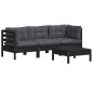 vidaXL 4-tlg. Garten-Lounge-Set mit Anthrazit Kissen Kiefernholz vidaXL 4-tlg. Garten-Lounge-Set mit Anthrazit Kissen Kiefernholz