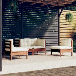 vidaXL 4-tlg. Garten-Lounge-Set mit Kissen Kiefer Massivholz
