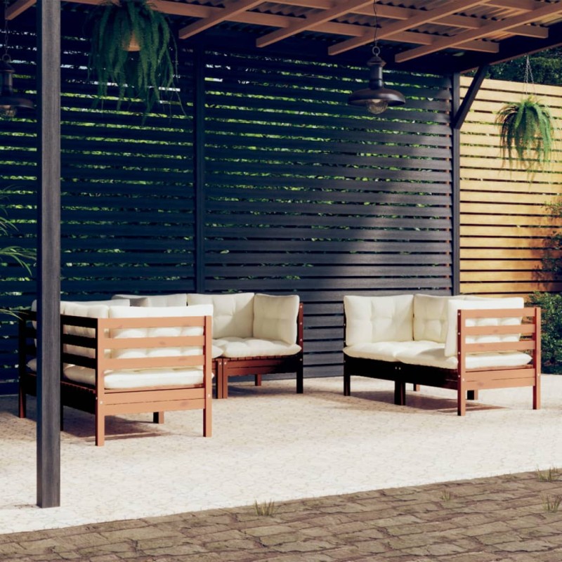 vidaXL 6-tlg. Garten-Lounge-Set mit Kissen Massivholz Kiefer vidaXL 6-tlg. Garten-Lounge-Set mit Kissen Massivholz Kiefer