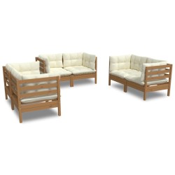 vidaXL 6-tlg. Garten-Lounge-Set mit Kissen Massivholz Kiefer
