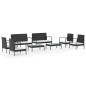 vidaXL 8-tlg. Garten-Lounge-Set mit Auflagen Poly Rattan Schwarz vidaXL 8-tlg. Garten-Lounge-Set mit Auflagen Poly Rattan Schwarz