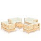 vidaXL 9-tlg. Garten-Lounge-Set mit Creme Kissen Kiefernholz vidaXL 9-tlg. Garten-Lounge-Set mit Creme Kissen Kiefernholz