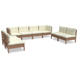 vidaXL 8-tlg. Garten-Lounge-Set mit Kissen Kiefer Massivholz