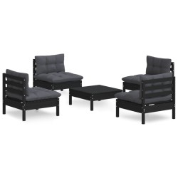 vidaXL 5-tlg. Garten-Lounge-Set mit Anthrazit Kissen Kiefernholz