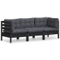 vidaXL 3-Sitzer-Gartensofa mit Anthrazit Kissen Massivholz Kiefer vidaXL 3-Sitzer-Gartensofa mit Anthrazit Kissen Massivholz Kiefer