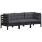 vidaXL 3-Sitzer-Gartensofa mit Anthrazit Kissen Massivholz Kiefer vidaXL 3-Sitzer-Gartensofa mit Anthrazit Kissen Massivholz Kiefer