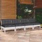 vidaXL 4-Sitzer-Gartensofa mit Anthrazit Kissen Massivholz Kiefer vidaXL 4-Sitzer-Gartensofa mit Anthrazit Kissen Massivholz Kiefer