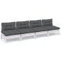 vidaXL 4-Sitzer-Gartensofa mit Anthrazit Kissen Massivholz Kiefer vidaXL 4-Sitzer-Gartensofa mit Anthrazit Kissen Massivholz Kiefer