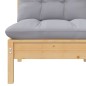 vidaXL 7-tlg. Garten-Lounge-Set mit Grauen Kissen Kiefer Massivholz vidaXL 7-tlg. Garten-Lounge-Set mit Grauen Kissen Kiefer Massivholz