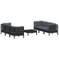 vidaXL 7-tlg. Garten-Lounge-Set mit Anthrazit Kissen Kiefernholz vidaXL 7-tlg. Garten-Lounge-Set mit Anthrazit Kissen Kiefernholz