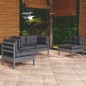 vidaXL 4-tlg. Garten-Lounge-Set mit Kissen Kiefer Massivholz vidaXL 4-tlg. Garten-Lounge-Set mit Kissen Kiefer Massivholz