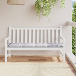 vidaXL Gartenbank-Auflage Grau Karomuster 150x50x3 cm Oxford-Gewebe