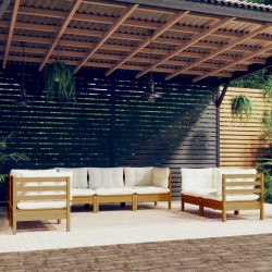 vidaXL 7-tlg. Garten-Lounge-Set mit Kissen Kiefer Massivholz