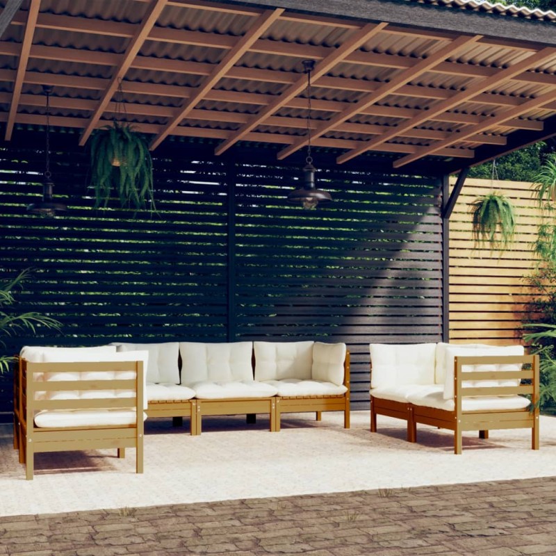 vidaXL 7-tlg. Garten-Lounge-Set mit Kissen Kiefer Massivholz vidaXL 7-tlg. Garten-Lounge-Set mit Kissen Kiefer Massivholz