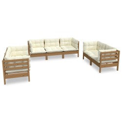 vidaXL 7-tlg. Garten-Lounge-Set mit Kissen Kiefer Massivholz