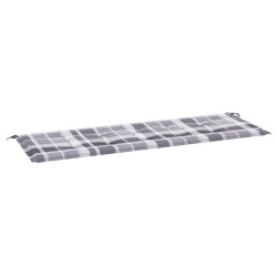 vidaXL Gartenbank-Auflage Grau Karomuster 150x50x3 cm Oxford-Gewebe