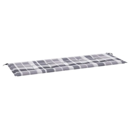 vidaXL Gartenbank-Auflage Grau Karomuster 150x50x3 cm Oxford-Gewebe