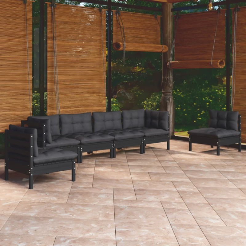 vidaXL 7-tlg. Garten-Lounge-Set mit Kissen Kiefer Massivholz vidaXL 7-tlg. Garten-Lounge-Set mit Kissen Kiefer Massivholz
