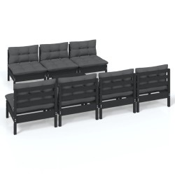 vidaXL 8-tlg. Garten-Lounge-Set mit Anthrazit Kissen Kiefernholz