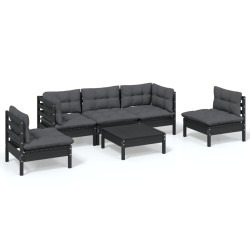 vidaXL 6-tlg. Garten-Lounge-Set mit Kissen Massivholz Kiefer