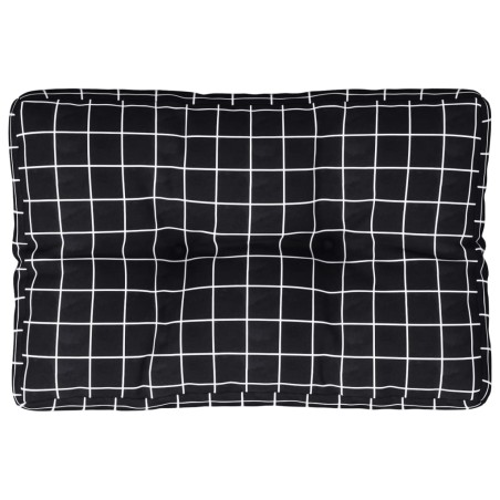 Palettenkissen Schwarz Karomuster 50x40x12 cm Stoff