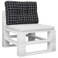 Palettenkissen Schwarz Karomuster 50x40x12 cm Stoff Palettenkissen Schwarz Karomuster 50x40x12 cm Stoff