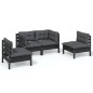 vidaXL 4-tlg. Garten-Lounge-Set mit Kissen Massivholz Kiefer vidaXL 4-tlg. Garten-Lounge-Set mit Kissen Massivholz Kiefer