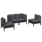 vidaXL 4-tlg. Garten-Lounge-Set mit Kissen Massivholz Kiefer vidaXL 4-tlg. Garten-Lounge-Set mit Kissen Massivholz Kiefer