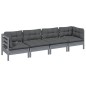 vidaXL 4-tlg. Garten-Lounge-Set mit Kissen Kiefer Massivholz vidaXL 4-tlg. Garten-Lounge-Set mit Kissen Kiefer Massivholz