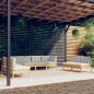 vidaXL 8-tlg. Garten-Lounge-Set mit Creme Kissen Massivholz Kiefer vidaXL 8-tlg. Garten-Lounge-Set mit Creme Kissen Massivholz Kiefer