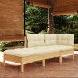 vidaXL 3-tlg. Garten-Lounge-Set mit Creme Kissen Massivholz Kiefer vidaXL 3-tlg. Garten-Lounge-Set mit Creme Kissen Massivholz Kiefer