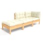 vidaXL 3-tlg. Garten-Lounge-Set mit Creme Kissen Massivholz Kiefer vidaXL 3-tlg. Garten-Lounge-Set mit Creme Kissen Massivholz Kiefer