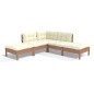 vidaXL 5-tlg. Garten-Lounge-Set mit Kissen Honigbraun Kiefernholz vidaXL 5-tlg. Garten-Lounge-Set mit Kissen Honigbraun Kiefernholz