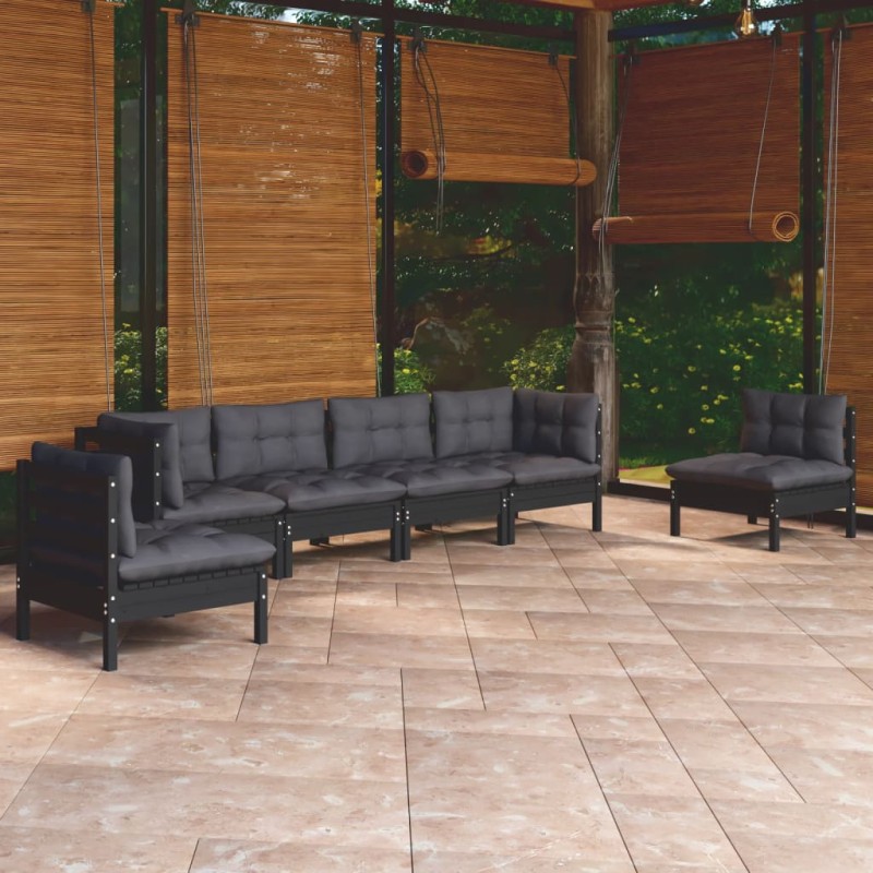 vidaXL 6-tlg. Garten-Lounge-Set mit Kissen Kiefer Massivholz vidaXL 6-tlg. Garten-Lounge-Set mit Kissen Kiefer Massivholz