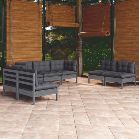 vidaXL 7-tlg. Garten-Lounge-Set mit Kissen Kiefer Massivholz
