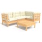 vidaXL 5-tlg. Garten-Lounge-Set mit Creme Kissen Kiefernholz vidaXL 5-tlg. Garten-Lounge-Set mit Creme Kissen Kiefernholz